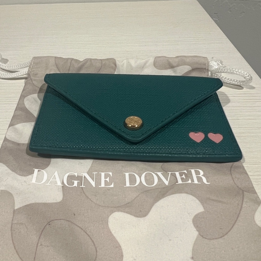 Dagne Dover Card Case limited color teal with hearts